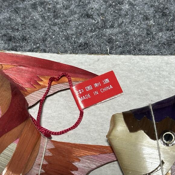 Vtg Bamboo Woven Lot (12) Pastel Hanging Wall Angel Fish Ornaments 4.5” NEW! Nos - Picture 4 of 5